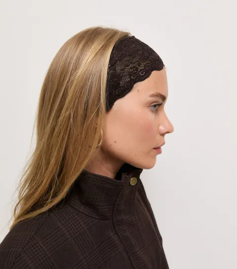 New Look Dark Brown Lace Headband