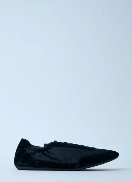 Collapse Re-Nylon And Suede Sneakers