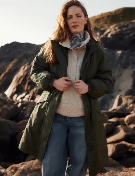 Seasalt Cornwall Hooded Longline Parka Coat