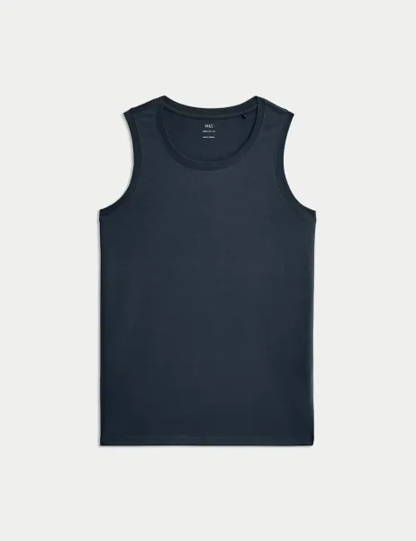 Marks & Spencer Pure Cotton Tank Top Dark Navy