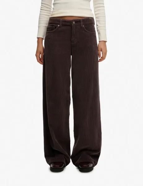 Superdry & Co Pure Cotton Cord Textured Wide Leg Trousers