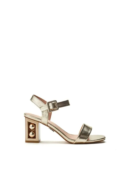 Moda In Pelle Sandypearl Leather Heeled Sandals