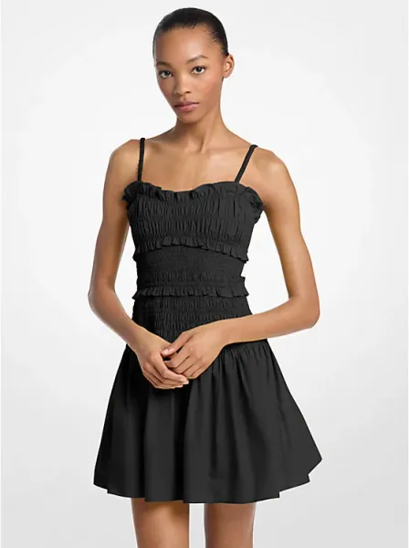 Smocked Cotton Poplin Tank Dress