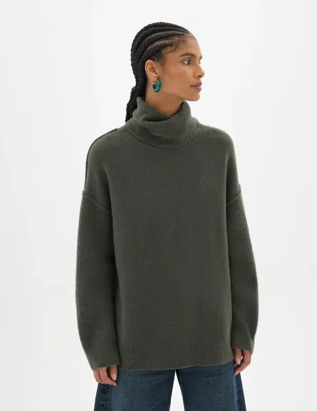 HUSH Wool Blend Roll Neck Jumper