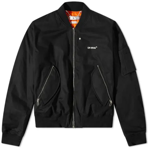 Diagonal Tab Bomber Jacket