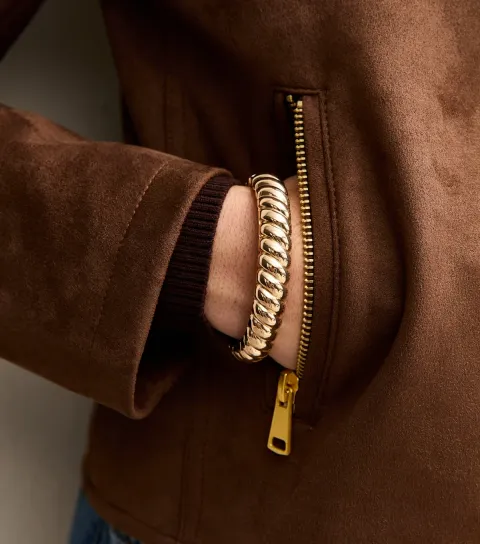 Gold Tone Chunky Weaved Hinge