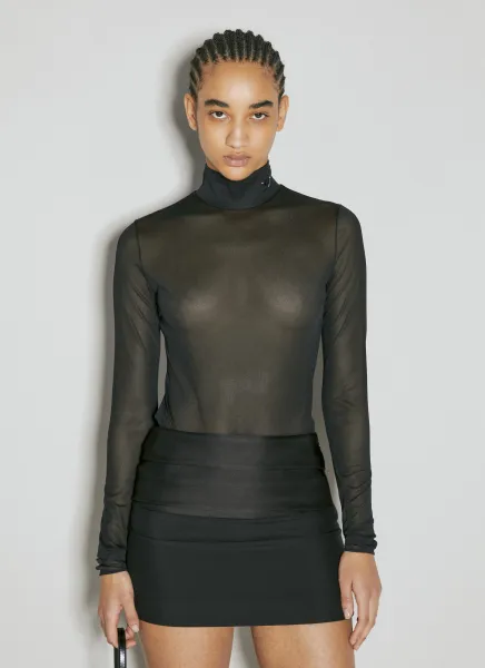 Sheer Long-Sleeve Bodysuit