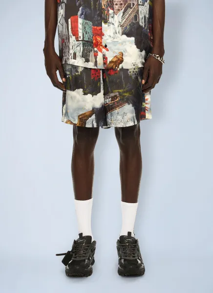 World Paint Viscose Bowling Shorts