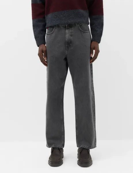 Marks & Spencer Authentic Baggy Fit Rigid Jeans Grey