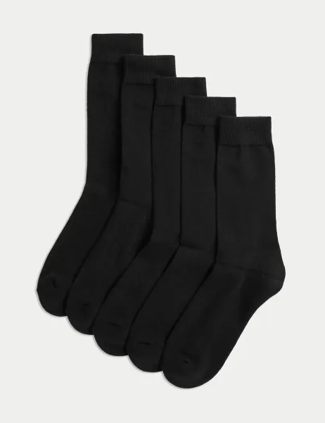 Marks & Spencer 5 Pack Cool & Fresh Cushioned Socks Black