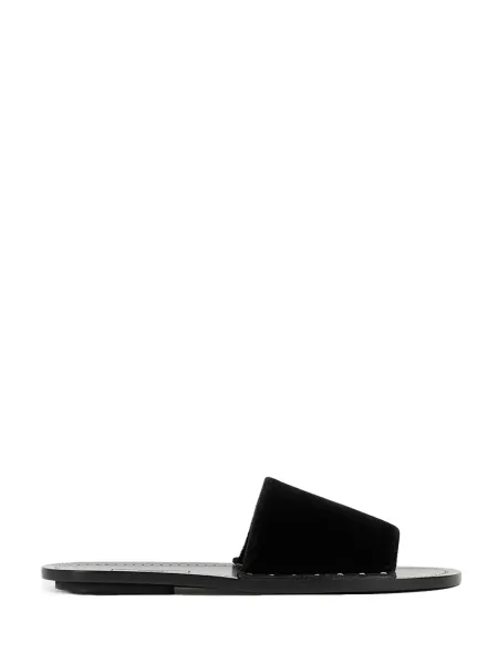 Studded Velvet Slides Black