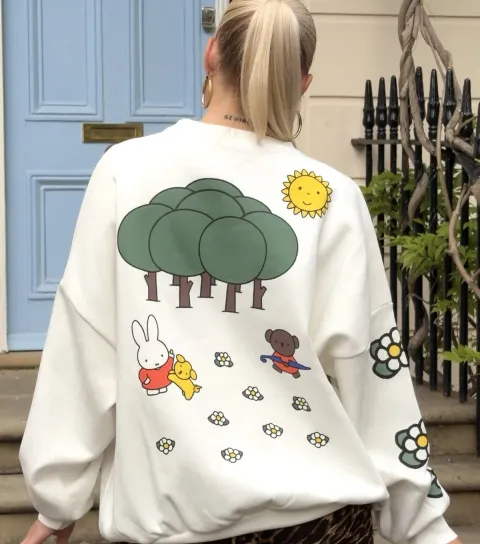 Skinnydip Women's White Miffy Woodland Print Sweatshirt