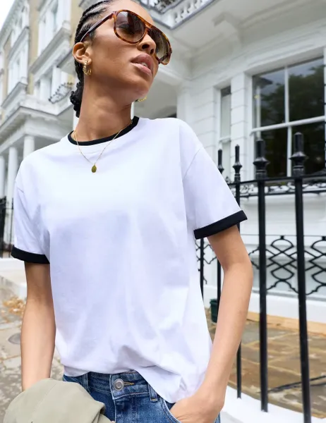BAUKJEN Pure Cotton Layered Look Relaxed Top White