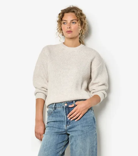 Women's Stone Waffle & Chunky Knit Jumper