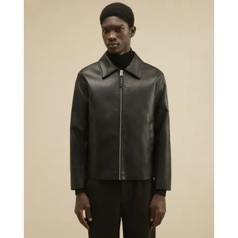 River Island Faux Leather Harrington Zip Jacket