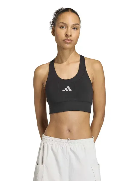 Adidas Run Pocket Medium Support Non Wired Bra Black