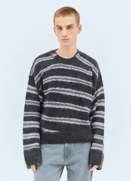 Striped Mohair-Blend Sweater