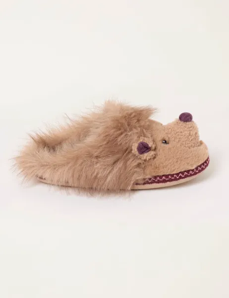 FatFace Hedgehog Mule Slippers Brown Mix