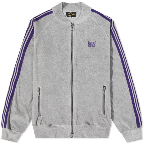 Velour Bomber Track Jacket