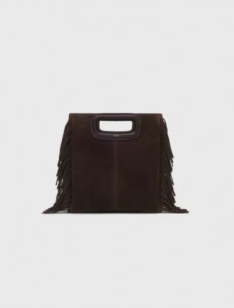 Suede leather M bag