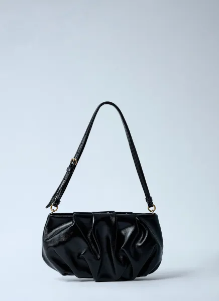 Pleated Leather Shoulder Bag
