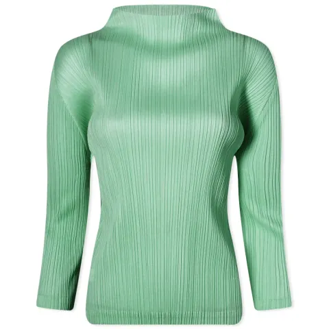 Long Sleeve Rollneck Pleats Top