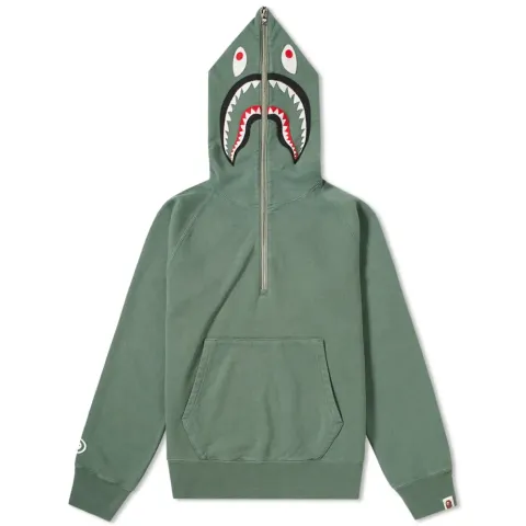 Vintage Wash Half Zip Shark Hoodie