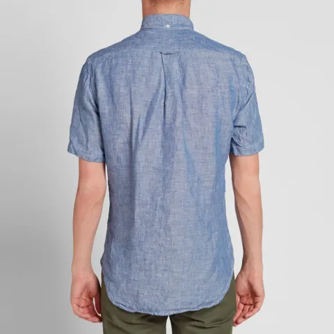 Short Sleeve Linen Chambray Shirt