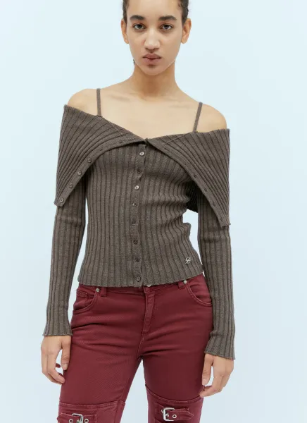 Off The Shoulder Wool Knit Top