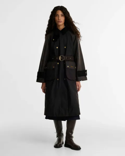 BARBOUR Elva Waxed Trench Coat