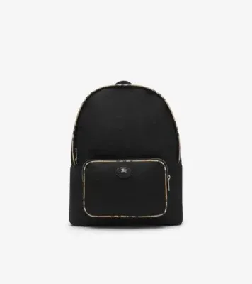 Check Trim Backpack in Black - Men, Technical