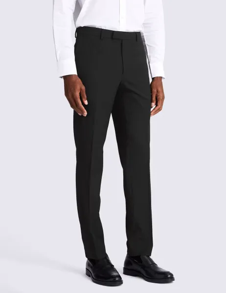 Moss Slim Fit Stretch Suit Trousers Black