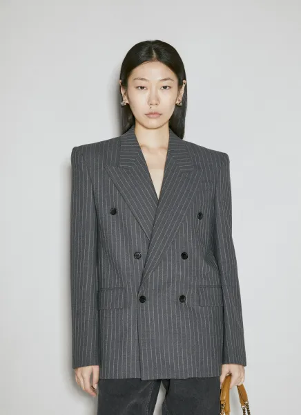 Oversized Pinstripe Wool Blazer