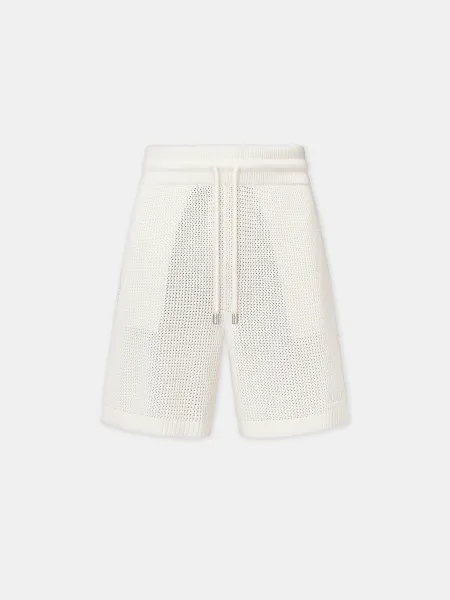 CROCHET MESH SHORT - Ivory