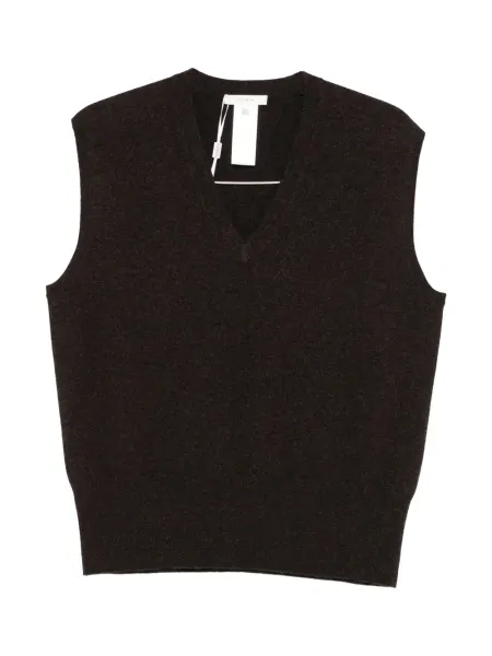 V-neck Sleeveless Pullover Brown
