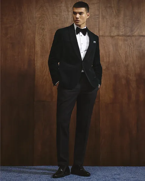 River Island Slim Fit Velvet Suit Jacket