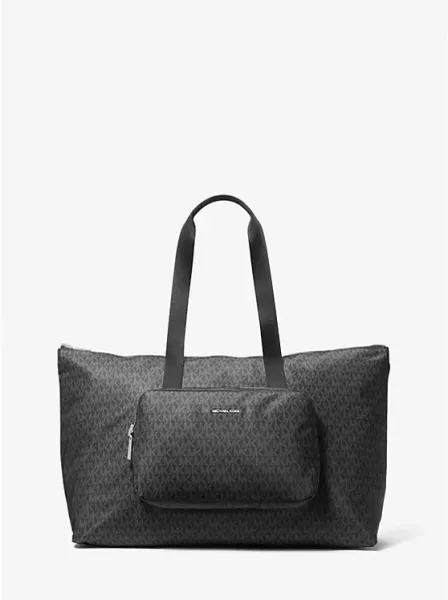 Michael Kors Tanner Large Printed Signature Logo Reversible Packable Tote Bag