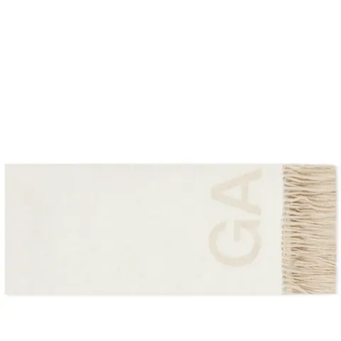 Fringed Wool Logo Scarf
