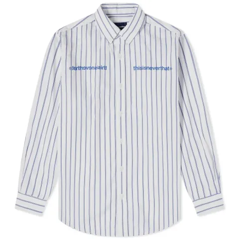 Mi Logo Stripe Button Down Shirt