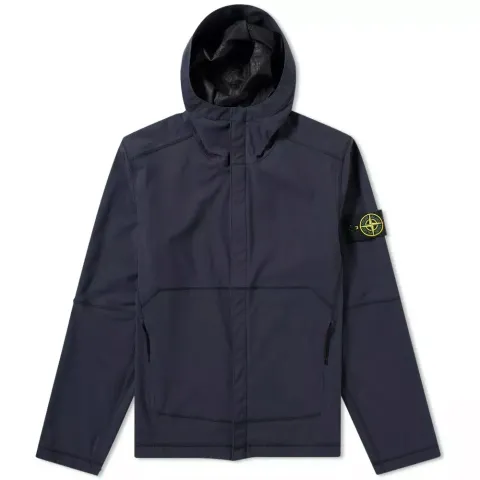 Light Soft Shell SI Check Grid Hooded Jacket