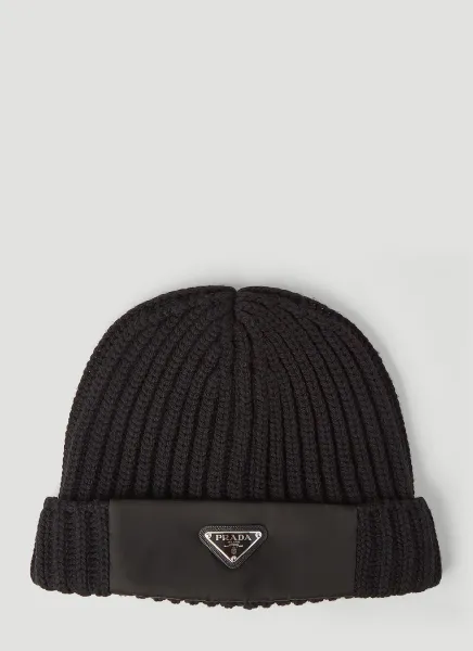 Re-Nylon Trimmed Beanie Hat