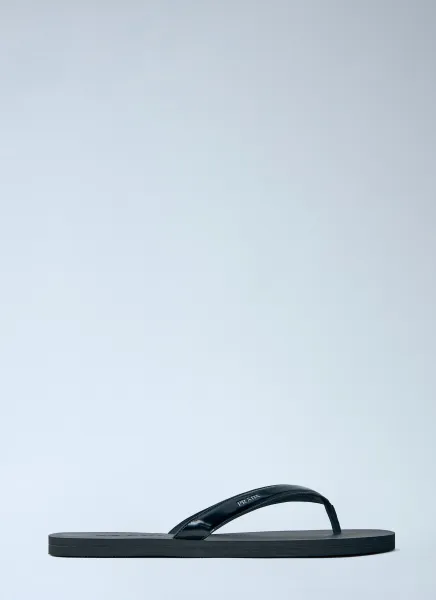Logo-Embossed Leather Flip-Flop Sandals
