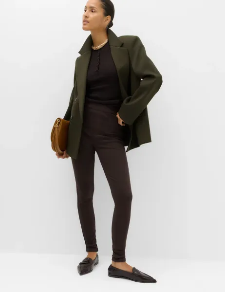 Marks & Spencer Cosy Pull On High Waisted Jeggings Chocolate