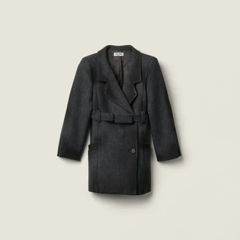 Double-breasted double wool jacket