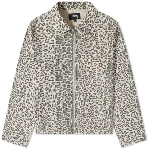 Leopard Mesh Zip Jacket