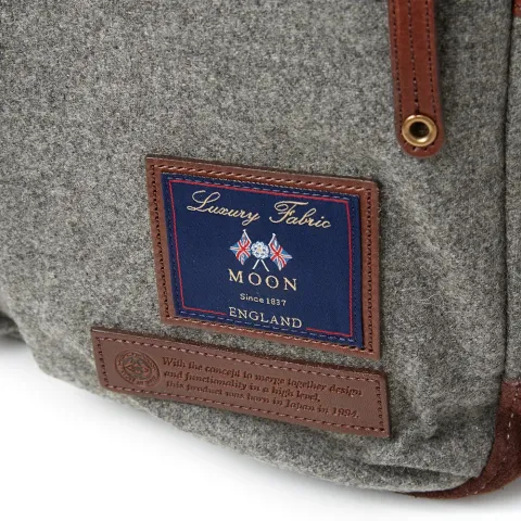 Moon Leather Trim Wool Tote