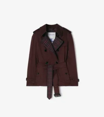 Garbardine Lakefield Trench Jacket in Mahogany red - Women, Cotton