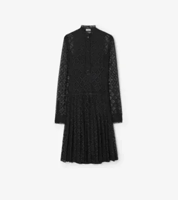 Check Lace Dress in Black