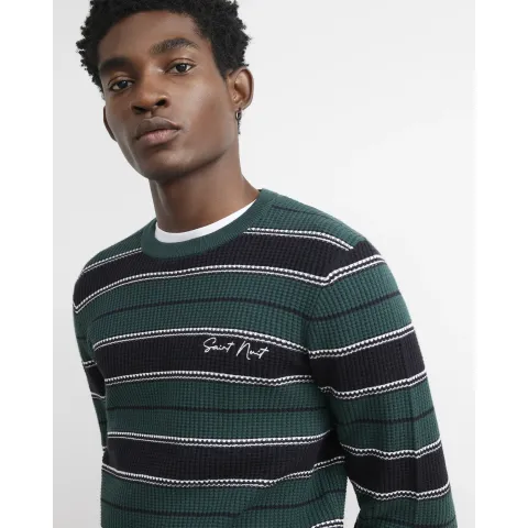 River Island Slim Fit Stripe Knit Long Sleeve Jumper