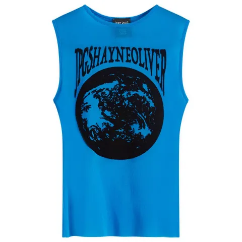 Flocked Earth Mesh Tank Top